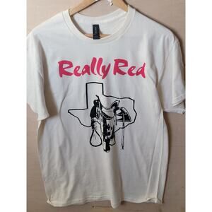Really Red band   t shirt texas punk harddcore  size large white
